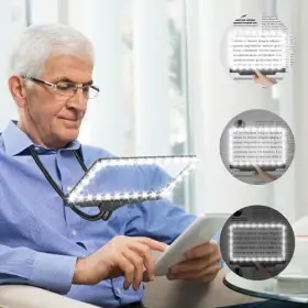 Nzv19b1218fdj04 Zqxjxz Hands Free Magnifying Glass With Light And Stand For Reading 5x Lighted