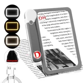 Nzv46240316fdj01 Zqxjxz 30x 10x 5x Large Magnifying Glass With Light Rechargeable Foldable Gray