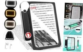 Nzv46240928fdj04 Zqxjxz 30x 10x 5x Large Magnifying Glass With Light Rechargeable Foldable Full Black