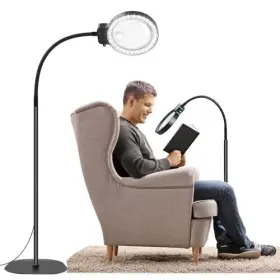 Nzv46h1031ldfdj Zqxjxz 10x 30x Large Floor Magnifying Glass With Light And Stand 36 Led Flexible