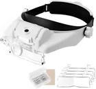 Headset Magnifying Glasses With Light For Jewelry & Close 1.5X-13X, White New. Price: $40.17.
