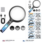 30X Charge Magnifier With Light, Nueyio 4.33INCH Large Handheld Magnifying Gl... New. Price: $31.40.