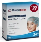 24" Disposable Bouffant Caps Hair Net 100 Pack, Blue Non-woven, Non-pleat... New. Price: $25.31.