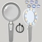Huiboer 45X Magnifying Glass With Light, 1200MAH Usb Rechargeable, 90MM, Gray New. Price: $33.90.