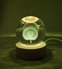 Dandelion Puff Etched Glass Sphere With Rainbow Color Changing Light Base New. Price: $25.00.