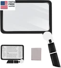 5X Magnifying Glass With Light, Lightweight Full Page Magnifier For Reading, Lar New. Price: $42.79.