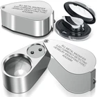 2 Pack 40X Jewelers Loupe Magnifier Magnifying Glasses, Led/uv Illuminated New. Price: $20.39.
