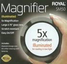 Glass 5X Magnifier Loupe Led Lights Illuminated Large 2 3/4" Lens Royal SM50 New. Price: $64.31.