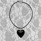 Glass Heart Pendant Necklace Black Cord Y2K Crystal Jewelry Women New. Price: $8.75.