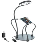 Soldering Station 3X Magnifying Glass Led Helping Hands Arms XYK-141 Light New. Price: $51.99.