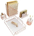Rose Gold Desk Organizer - 5 Piece Accessories Set Stationery Cor New. Price: $32.99.