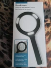 Brookstone Light-up Magnifying Glass 3X 4.3IN Led Portable Easy-grip Black New. Price: $12.99.