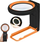 Kibtoy 30X 40X Magnifying Glass With Light Stand, Foldable Handheld Black New. Price: $18.49.