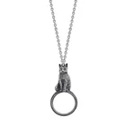 1928 Jewelry Pewter Cat Magnifying Glass Pendant Necklace Women 30" New. Price: $63.77.