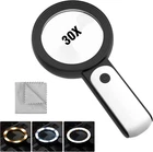 Moko Magnifying Glass With Light, 30X Handheld Large 18LED New. Price: $18.47.