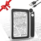Moko Magnifying Glass For Reading, Rechargeable 4X Full Page Book Magnifier, New. Price: $27.99.