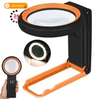 Kibtoy Magnifying Glass With Light Stand, Foldable Handheld Black New. Price: $24.99.