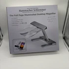 Hammacher Schlemmer The Full Page Illuminated Desktop Magnifier With Stand New. Price: $40.00.
