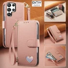 For Samsung Galaxy S26 Ultra S25 S24 Fe Case Leather Wallet Zipper Flip Cover New. Price: $13.77.