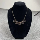 Crew Necklace Crystal Statement Rectangle Glass Women Jewelry Signed New. Price: $35.99.