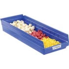 Akro-mils Plastic Shelf Bin 8-3/8"W X 23-5/8"D 4"H Blue Lot Of 6 New. Price: $64.21.