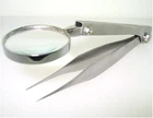 MT-038-L Large Fold-out Tweezers With 3.5X Magnifier New. Price: $12.00.