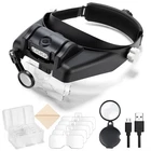 Coylapy Hands-free Magnifying Glass W/ Light 1-14X For Crafts, Jewelry, Reading New. Price: $54.64.