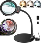 10X 30X Magnifying Glass With Light Stand, 72 Led Color Modes Stepless Dim New. Price: $41.61.