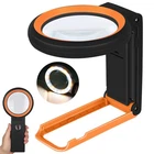 Kibtoy Magnifying Glass With Light Stand, Foldable Handheld Black New. Price: $18.99.