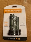 Carson Kids 7 Function Kid's Pocket MICROSCOPE-20X To 40X Sided New. Price: $19.99.