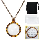 Magdepo 3X Pendant Magnifying Glass Necklace 1.56", Tortoiseshell Pattern New. Price: $17.58.