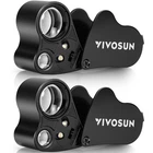 Vivosun 2-PACK 30X Illuminated Jewelers Loupe 60X, Black New. Price: $26.92.