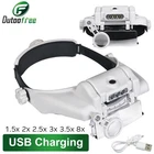 Led Magnifier Glasses Headband Usb Rechargeable 1.5X-3.5X New. Price: $47.16.