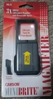 New Sealed Carson Minibrite 3X Power Lighted Slide-up Magnifier Lens Cover. Price: $13.99.