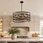 24'' Pendant 6 Light Led Chandelier For Kitchen Living Room Rustic Drum Fixture New. Price: $253.99.