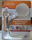 Ott Lite Dual Led Precision Magnifier Light 5" Standing & 2" Adj. With Tweezer New. Price: $30.00.