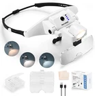 Magnifying With Light, Glasses 6 Lenses 1.0X 4.0X, Recharg New. Price: $35.99.