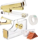 Acrylic Gold Stapler And Tape Dispenser Set, Desk Accessories Office Supplies In New. Price: $23.97.