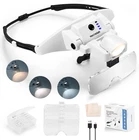 Rechargeable Head Magnifying Glasses 6 Lenses Led Light For Sewing Jewelry New. Price: $31.99.