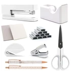 White Office Supplies, Shellvcase Desk Accessories, Stapler And Tape Di... New. Price: $23.28.