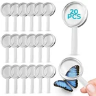 20 Pcs Mini Magnifying Glass Bulk Size 2.36" 1.18" 3X Plastic Small New. Price: $12.92.