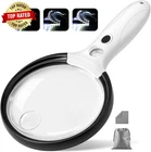 Large Magnifying Glass With Light, 10X 25X 45X Handheld Illuminated Magnifier New. Price: $26.88.