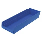 Akro-mils 30184BLUE Shelf Storage Bin, Plastic, Blue, H, 3/8 W, 23 New. Price: $8.59.