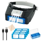 Headband Magnifier With Led Light, Rechareable 1.5X - 3.5X Optical Magnifying... New. Price: $31.67.