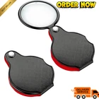 Teoyall 5X Small Magnifying Glass, 2 Pcs Mini Pocket Magnifier Folding New. Price: $8.09.