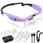 Dilzekui Magnifying Glass With Light 1.5X To 5.0X, Rechargeable Purple New. Price: $38.06.