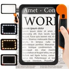 Large Magnifying Glass With Light, Full Page Magnifier 48LED Cold Warm Light... New. Price: $39.11.
