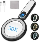 Rechargeable Magnifying Glass With Light, 30X 4.7IN Handheld Large Lightweight New. Price: $24.03.