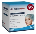 24 Disposable Bouffant Caps Hair Net Case Of 1000, Blue Non-woven, Non-pleat New. Price: $110.26.