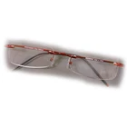 +1.0 Diopter Eschenbach Rimless Reading Glasses Red Rectangle, Cheater, Readers New. Price: $29.95.